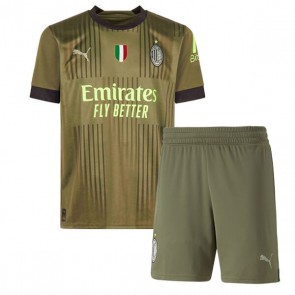 AC Milan kläder Barn 2022-23 Tredje Tröja Kortärmad (+ korta byxor)